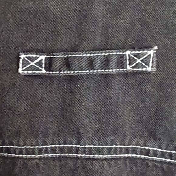 Emanuel Ungaro Classic Black Denim Jacket with White Stitching Size L - Picture 9 of 10